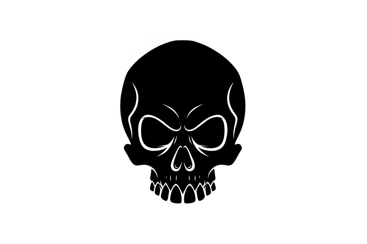 Skull & Crossbones Silhouette Vector, an Illustration by jahid234 (Photo 26 of 51)