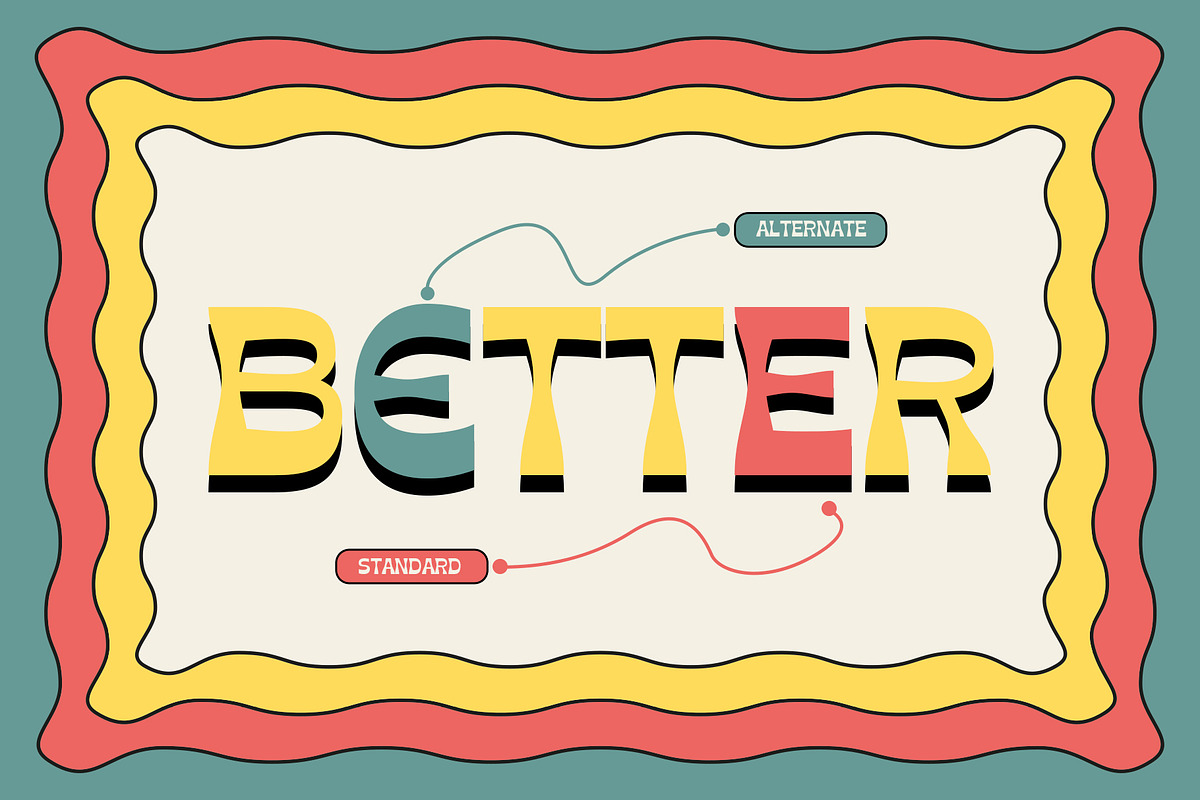 Richsand | Retro Psychedelic Font, a Sans Serif Font by Tiptop Graphic (Photo 6 of 9)