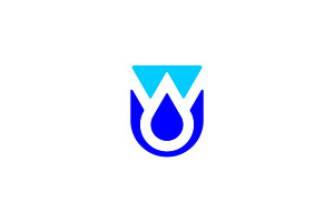 Shield Drop W Letterr Logo Template