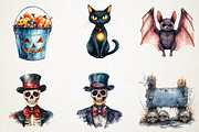 Massive Halloween Watercolor PNG Set, an Illustration by RobertsArt (Thumbnail 2 of 7)