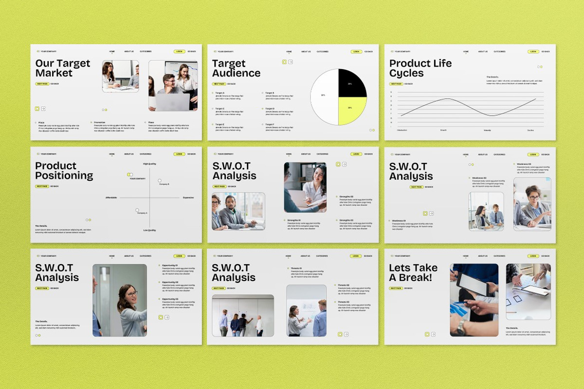 White Yellow Sales Strategy Plan PPT, a Presentation Template by graphicook (Photo 3 of 5)