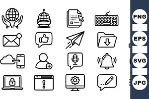 Modern Tech Icon Vector Set, an Illustration by designvectx