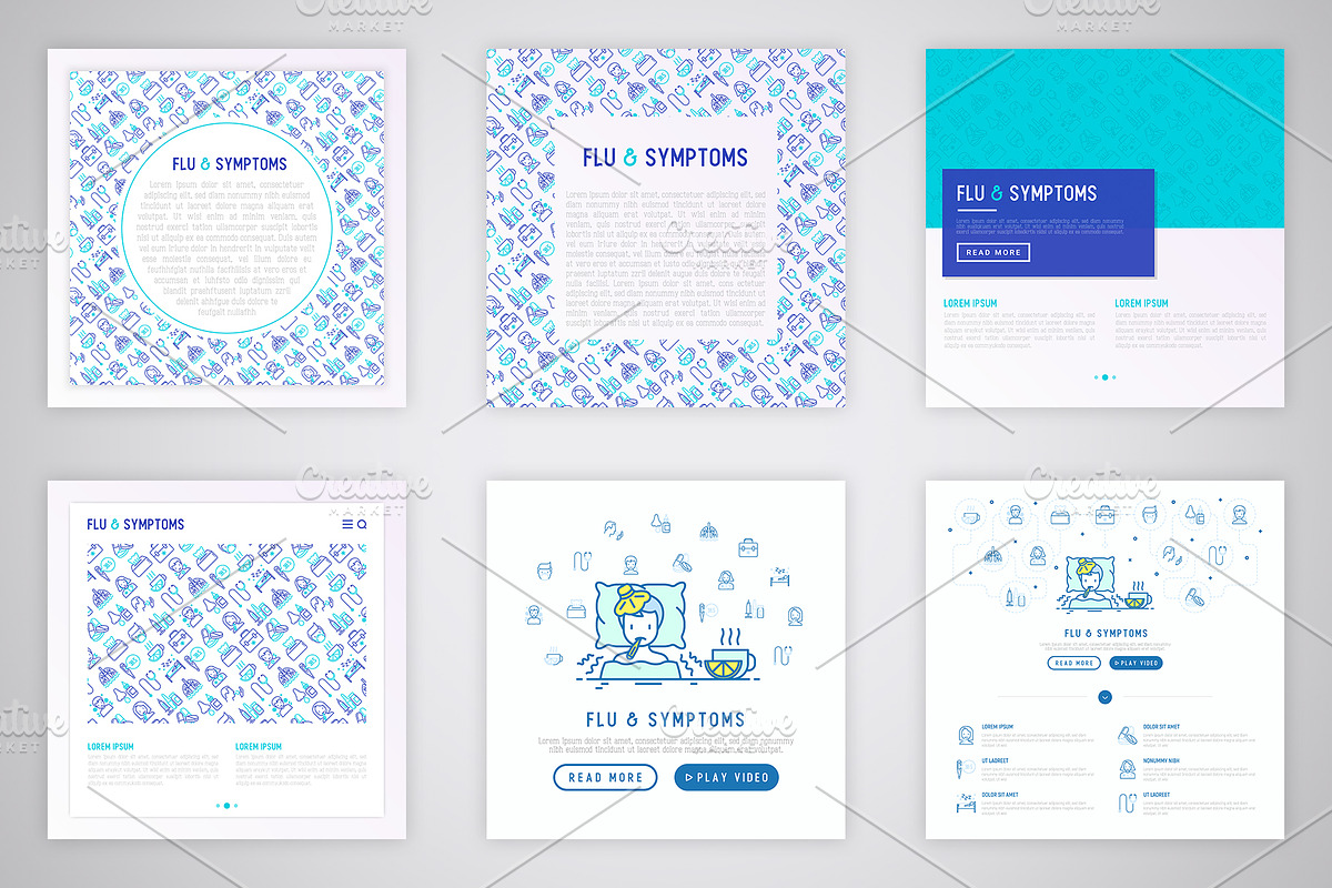 Flu Symptoms Icons Set 30 Templates, an Outline Icon by Alex Blogoodf (Photo 9 of 10)
