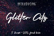 Glitter City Font Trio + Logos, a Script Font by theinkaffair (Thumbnail 1 of 10)
