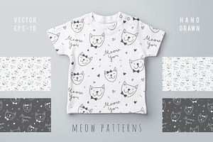 Cute cats 4 patterns