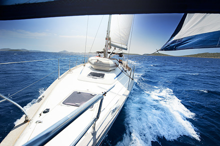 Sailing at windy day