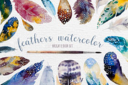 Watercolor feather DIY. BOHO style, a Graphic by Peace ART (Thumbnail 1 of 3)