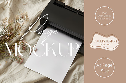 Linen Printer Mockup A4 - PR012 -01, a Books & Magazine Mockup by Callistemon Creative