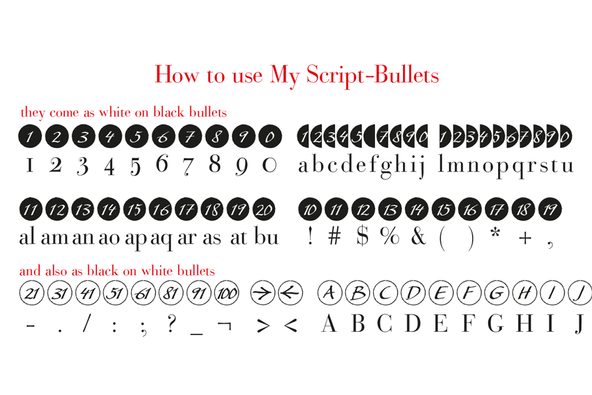 Bullets, a Font by Wiescher Design (Photo 12 of 14)