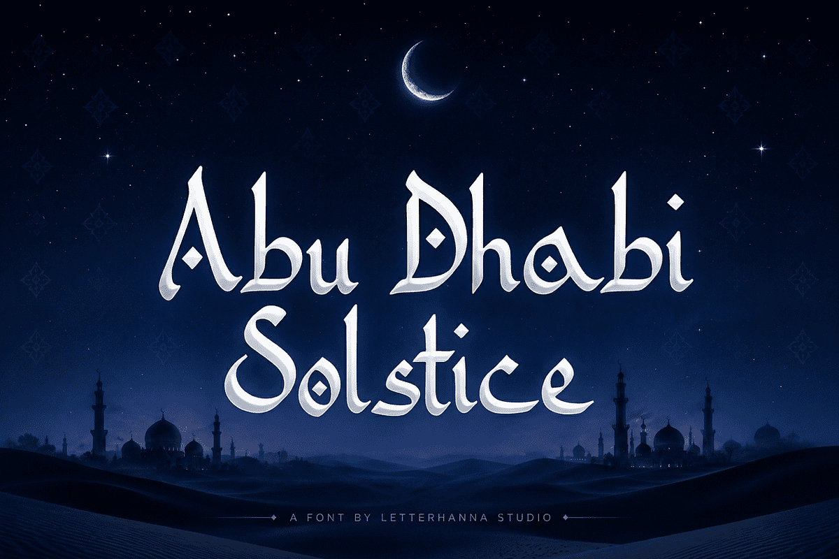 Abu Dhabi Solstice Font, a Handwritten Font by Letterhanna Studio (Photo 1 of 11)