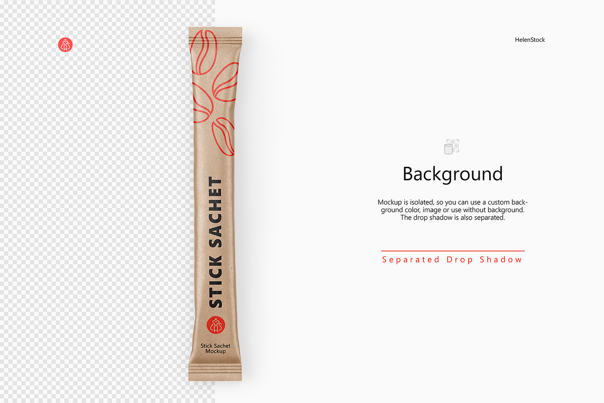 Stick Sachet Mockup - Top View, a Packaging Mockup by HelenStock (Photo 6 of 9)