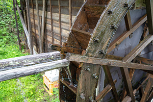 Water mill along the Nakasendo trail between Magome and Tsumago,, an Architecture Photo by GoodGoods