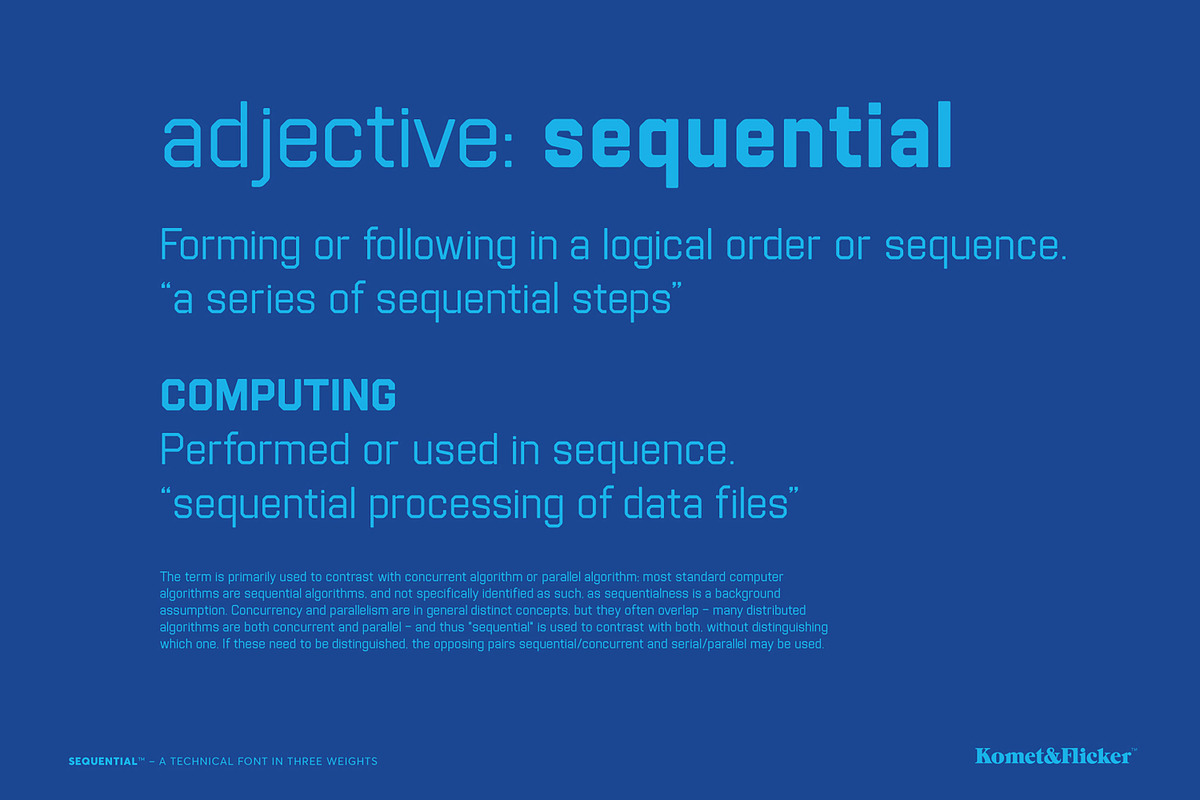 Sequential - A Technical Font, a Sans Serif Font by Komet & Flicker (Photo 7 of 12)