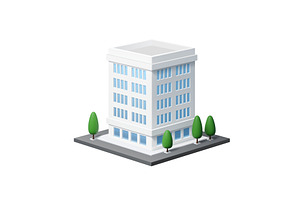 3d office real estate icon, bank, a Finance Illustration by Buch&Bee