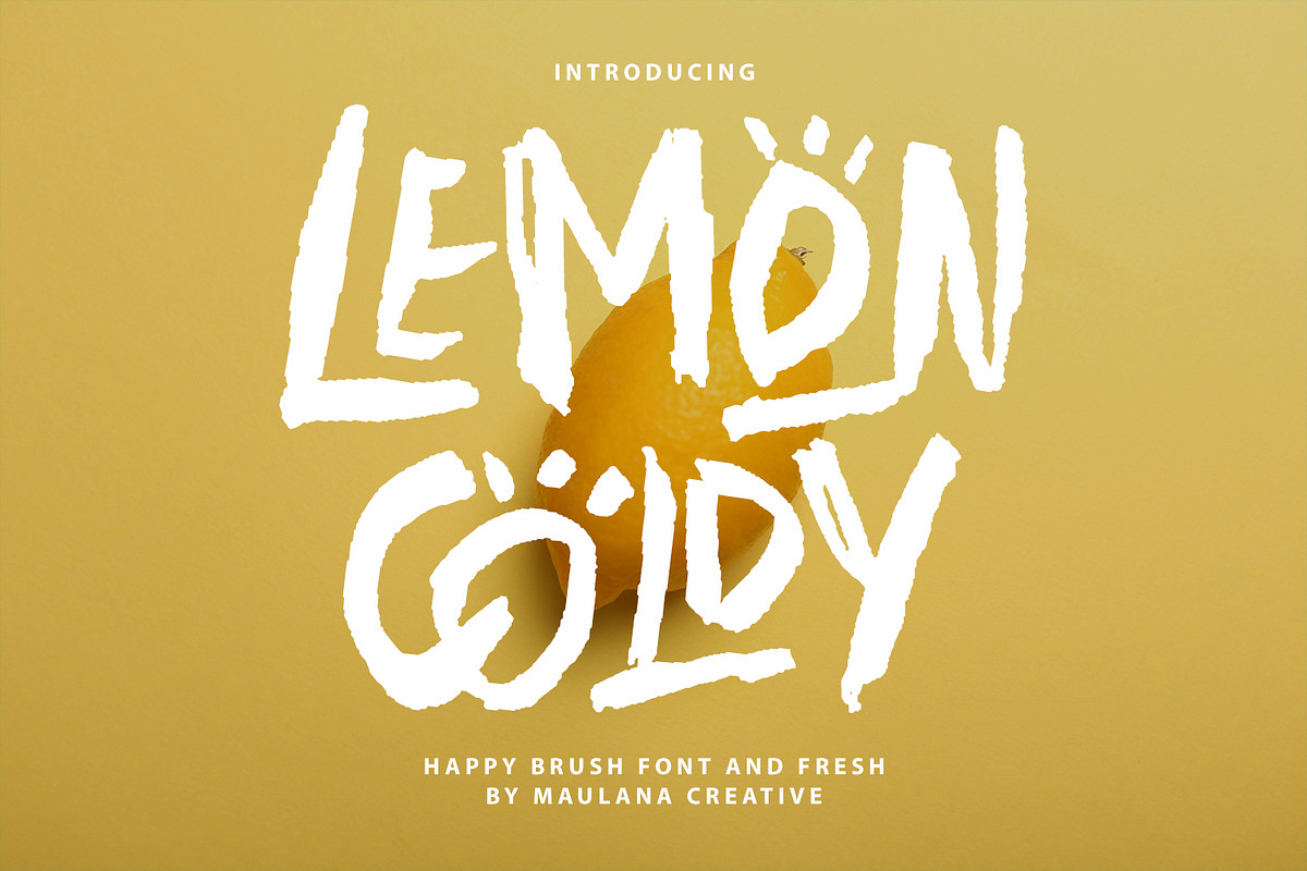 Lemon Coldy Brush Font, a Handwritten Font by Maulana Creative (Photo 1 of 6)