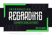 Regarding Esports Display Font, a Blackletter Font by IHDSTD (Thumbnail 1 of 6)
