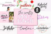 6 in 1 Crafty fonts bundle, a Handwritten Font by supfonts (Thumbnail 1 of 7)