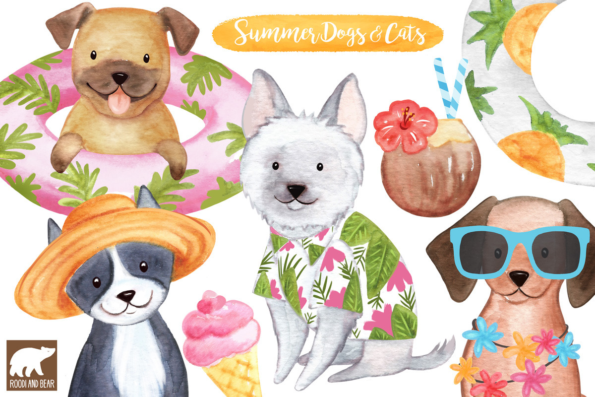 Summer Dogs and Cats, an Illustration by Roodi and Bear (Photo 1 of 2)