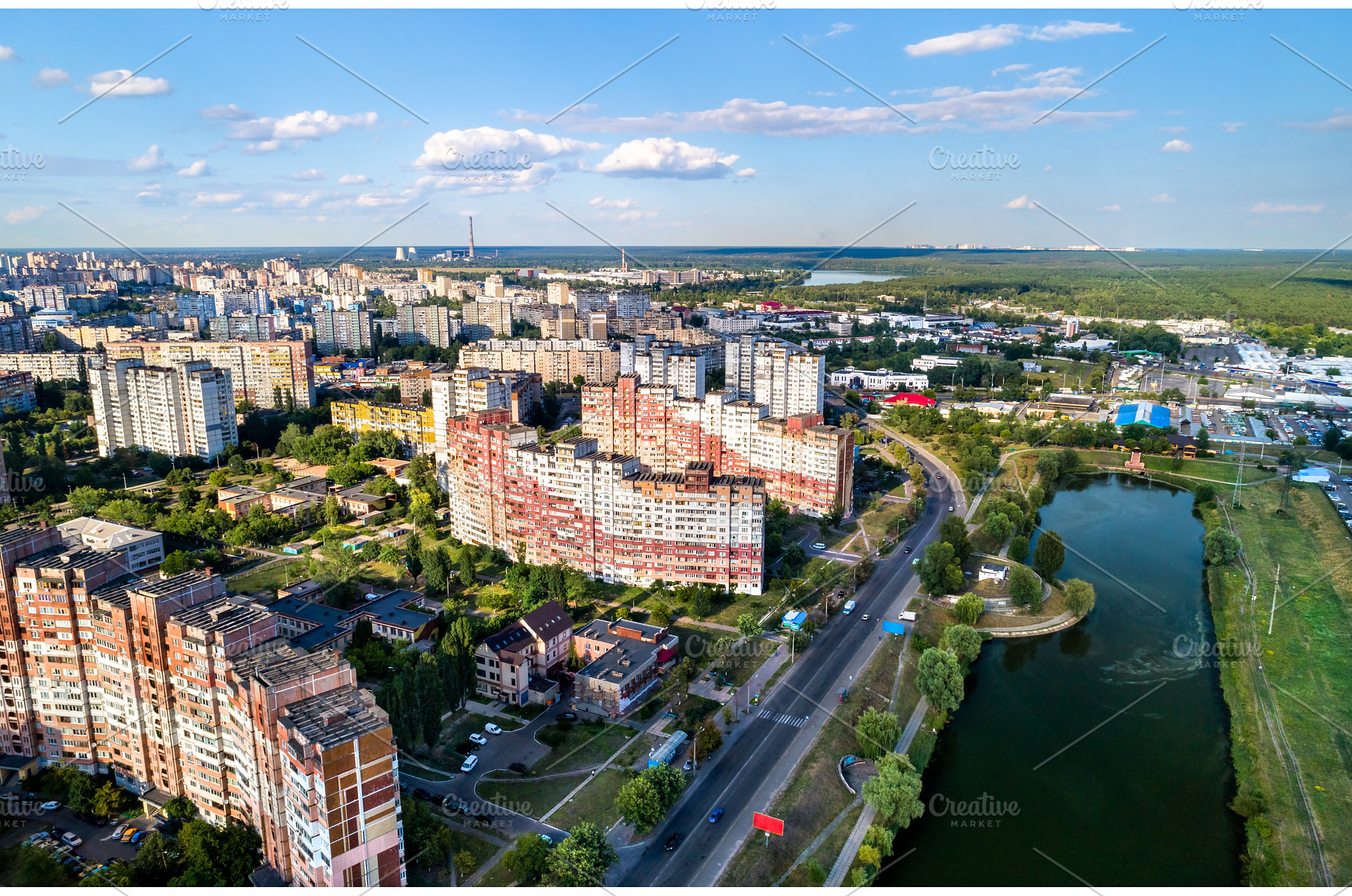 Aerial view of Troieshchyna district, an Architecture Photo by Leonid Andronov