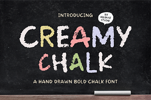 Creamy Chalk A Bold Chalk Font, a Handwritten Font by Allouse Studio