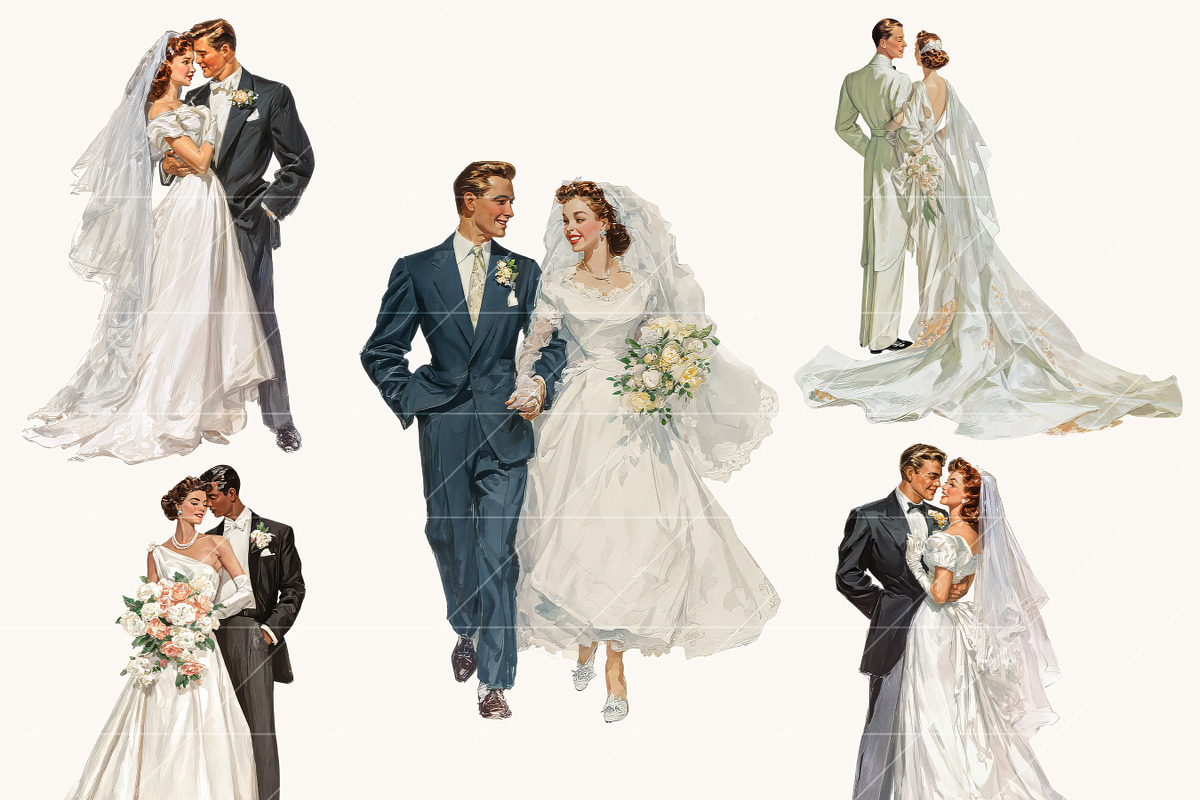Vintage Wedding Bride and Grooms, a Person Illustration by Design Scotch (Photo 5 of 9)