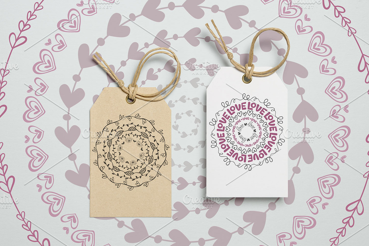 60 Hand Drawn Romantic Pattern Brush, a Brush Add-On by Mallinka (Photo 11 of 12)