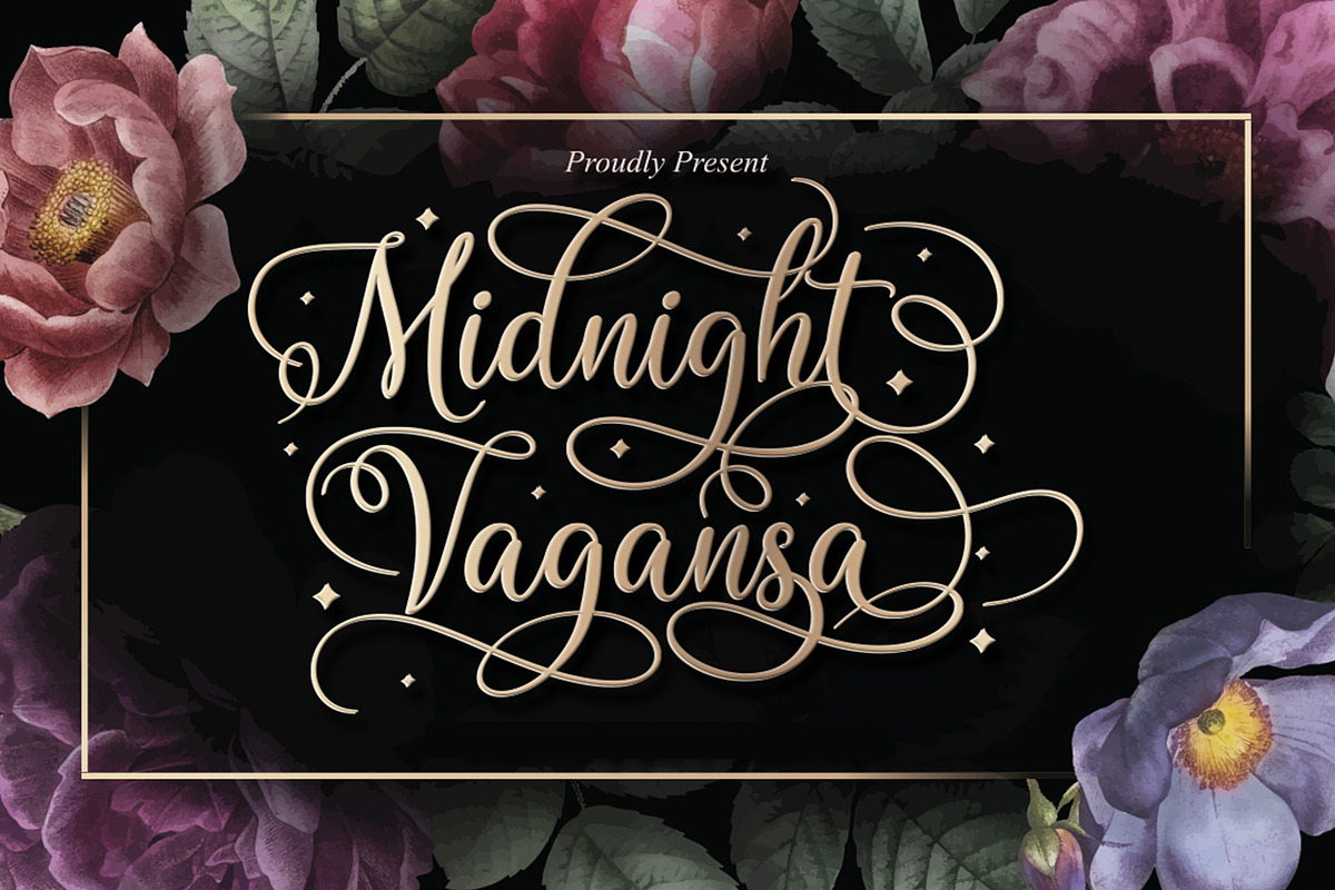 Midnight Vagansa | Beauty Caligraphy, a Script Font by Almeera Std (Photo 1 of 11)