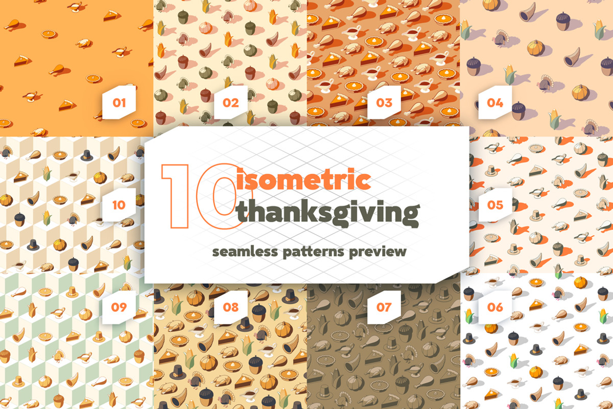 Isometric Thanksgiving Patterns, a Pattern Graphic by oelhoem (Photo 5 of 5)