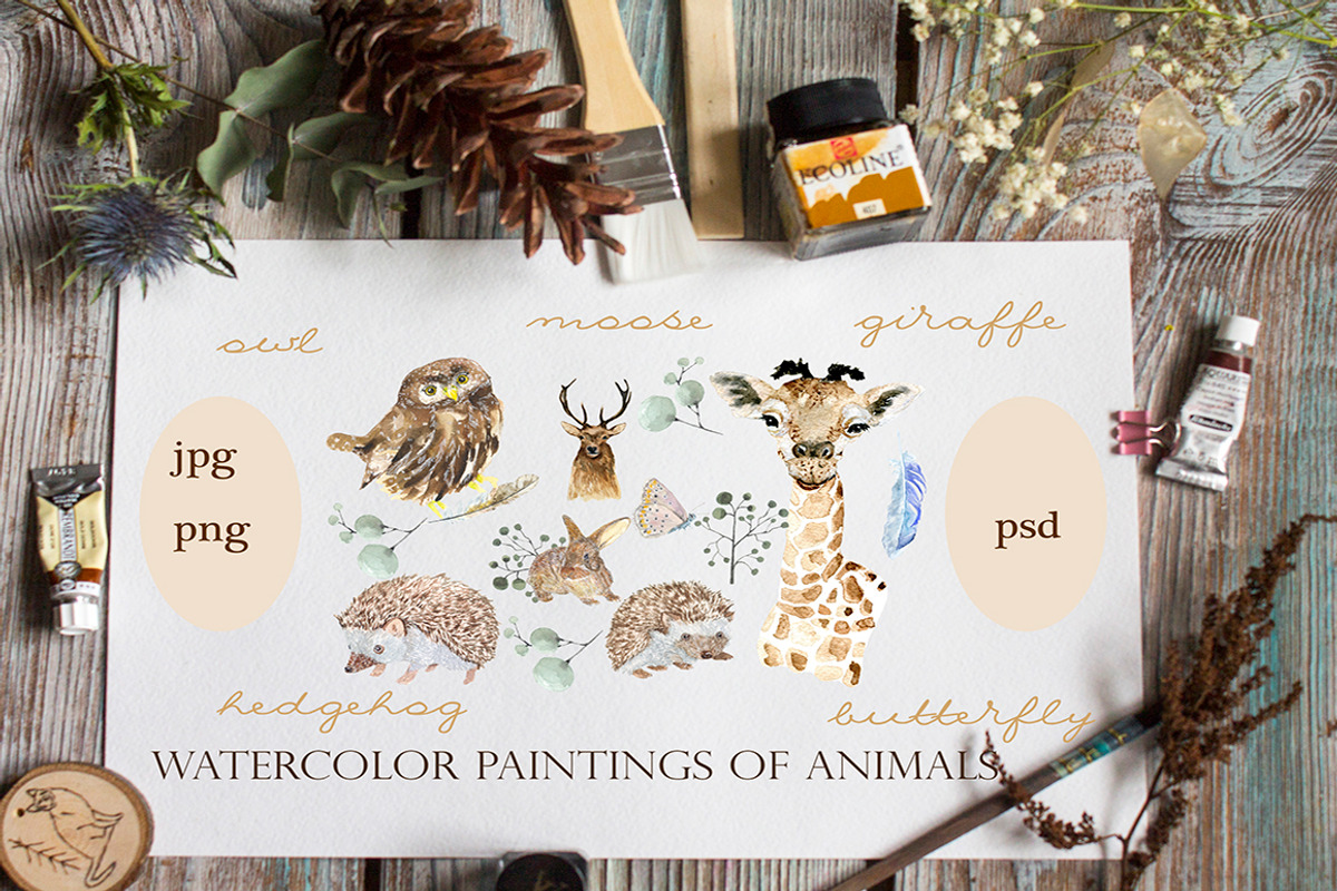 Animals watercolor, an Animal Illustration by JuliaFast (Photo 2 of 4)