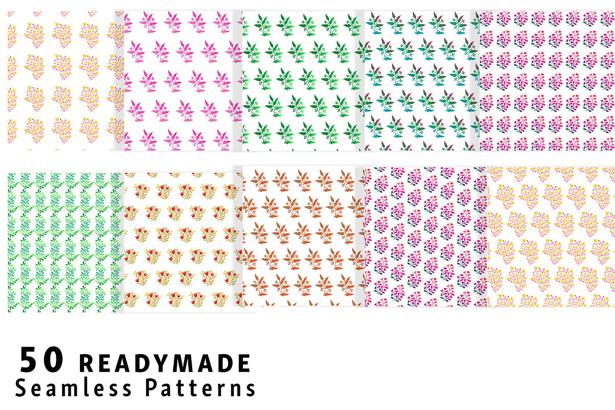 Hand Drawn Floral Pattern Set, a Pattern Graphic by Design Unique (Photo 6 of 11)
