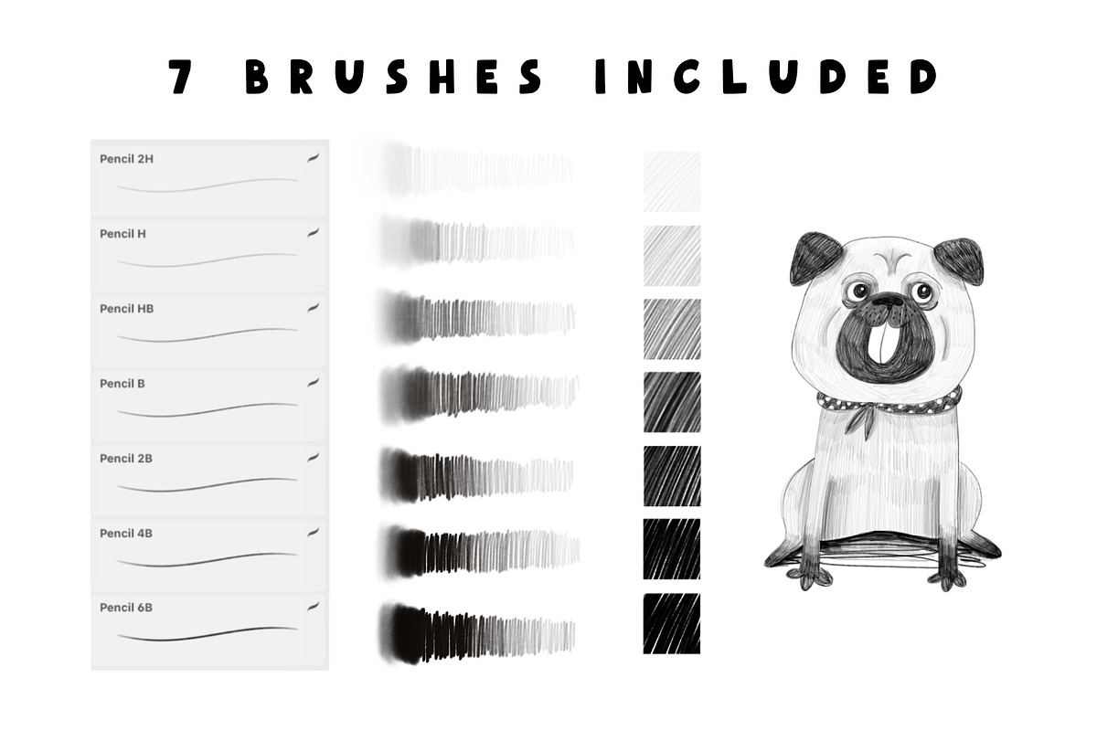 Pencils brushes for Procreate, a Brush Add-On by JuliyArt (Photo 2 of 5)