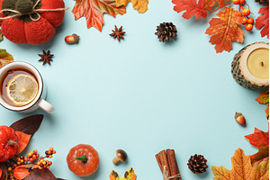 Cozy fall flat lay background., an Architecture Photo by Nadia-nb