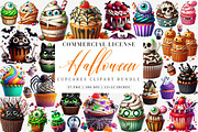 Spooky Sweet Halloween Cupcakes PNG, an Illustration by SinaCreation (Thumbnail 1 of 7)