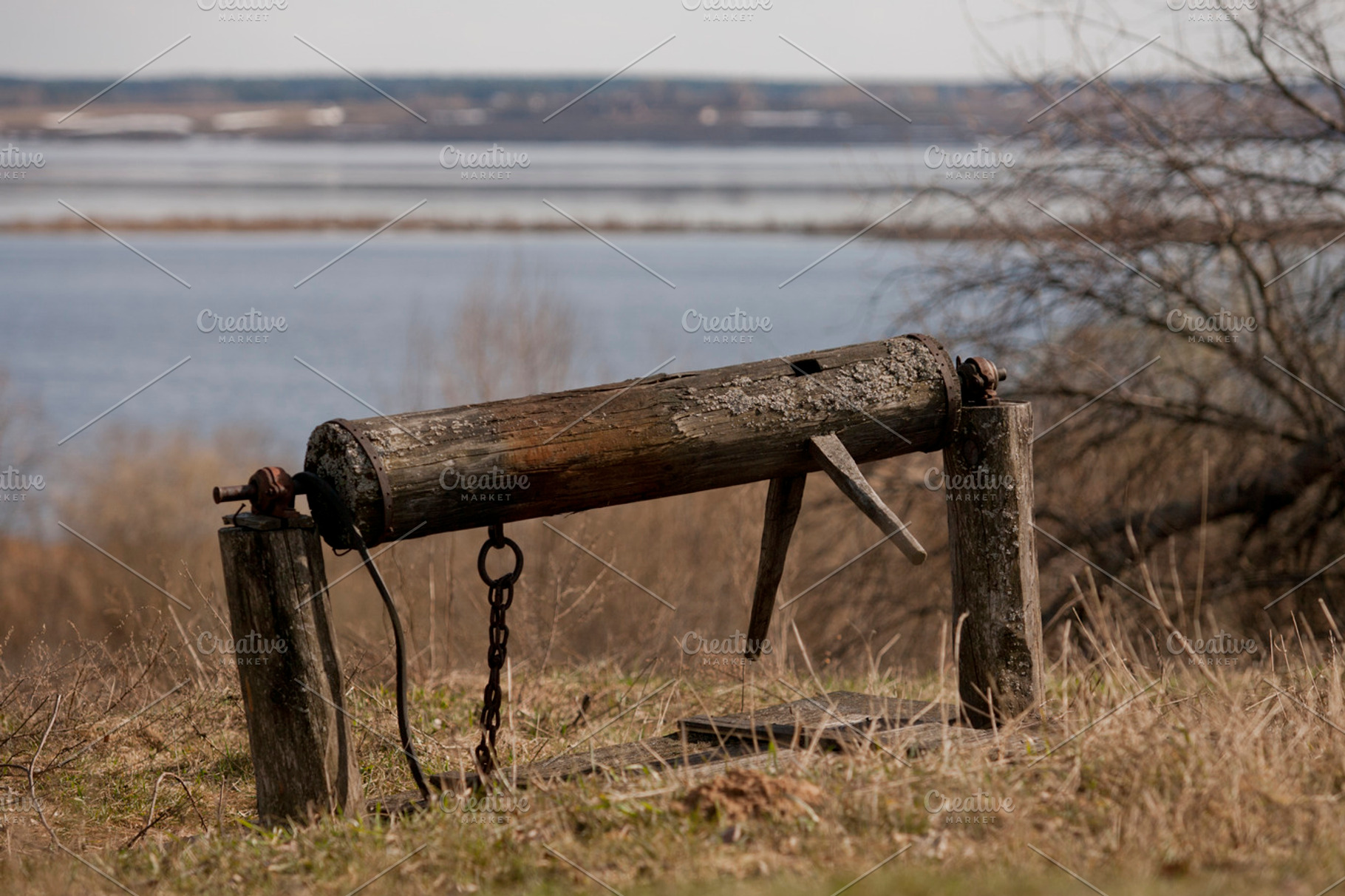 Abandoned well stock photo containing well and margin