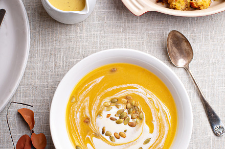 Pumpkin soup with cream, a Food & Drink Photo by farwasser