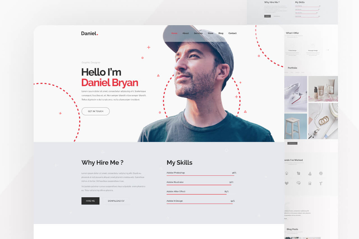 Daniel – Portfolio Website Template, a HTML Template by TemplatesJungle (Photo 2 of 2)