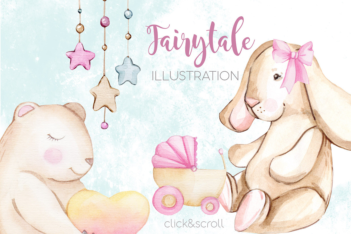 Watercolor NEW Honey Baby Girl, an Animal Illustration by S_ARTLOVE (Photo 4 of 8)