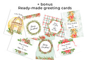 Xmas Watercolor Clipart, a Seasonal Illustration by Eves_Aquadreams (Thumbnail 13 of 13)