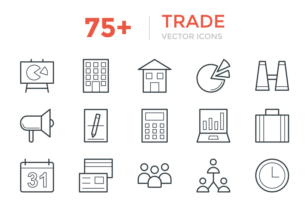 75+ Trade Vector Icons, an Outline Icon by Vectors Market (Photo 1 of 3)