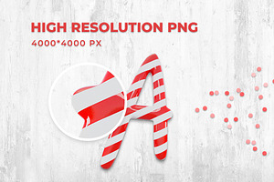 Candy Cane 3D Text Pack