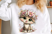 Whimsical Adorable Spring Cats Clipa, an Illustration by GatewayDesign (Thumbnail 4 of 5)