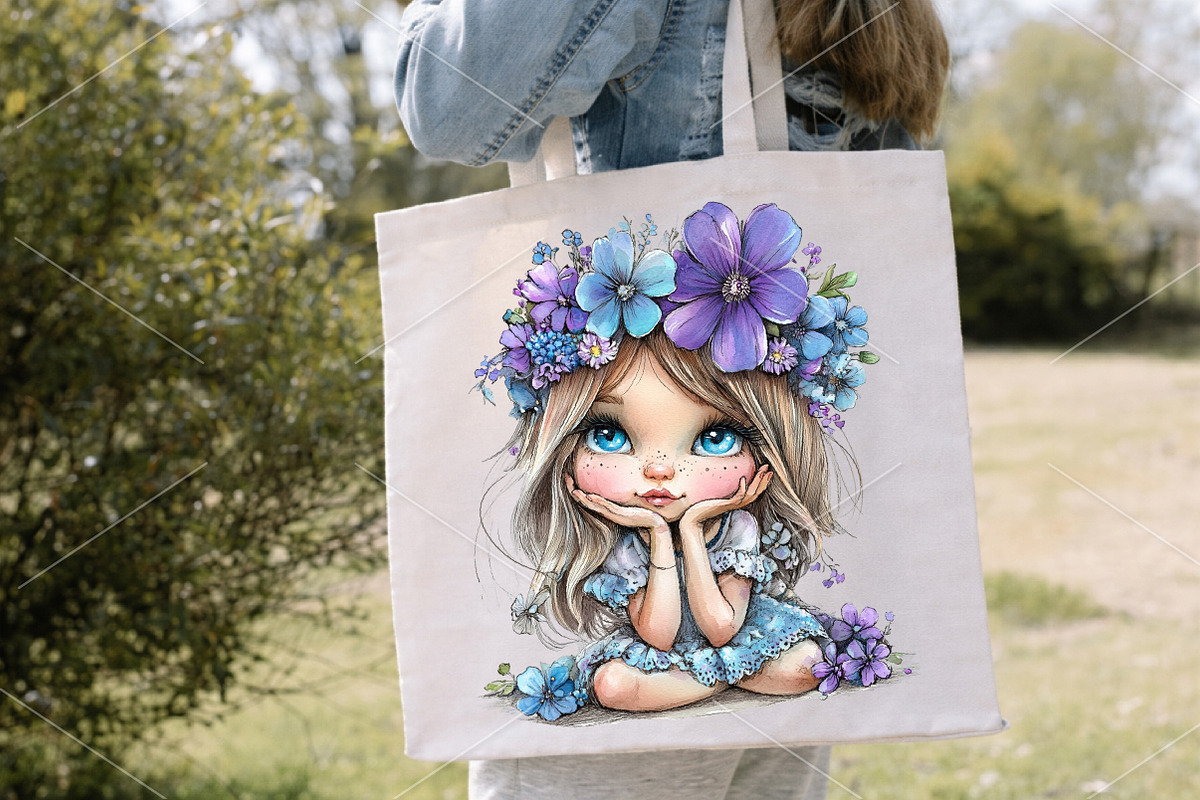 Whimsical Spring Girl Clipart, a Seasonal Illustration by Canvas Craft (Photo 5 of 7)