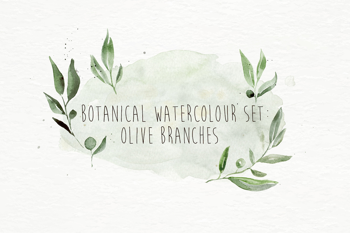 Olive Wedding Invitation watercolors, an Illustration by paperlions (Photo 1 of 7)