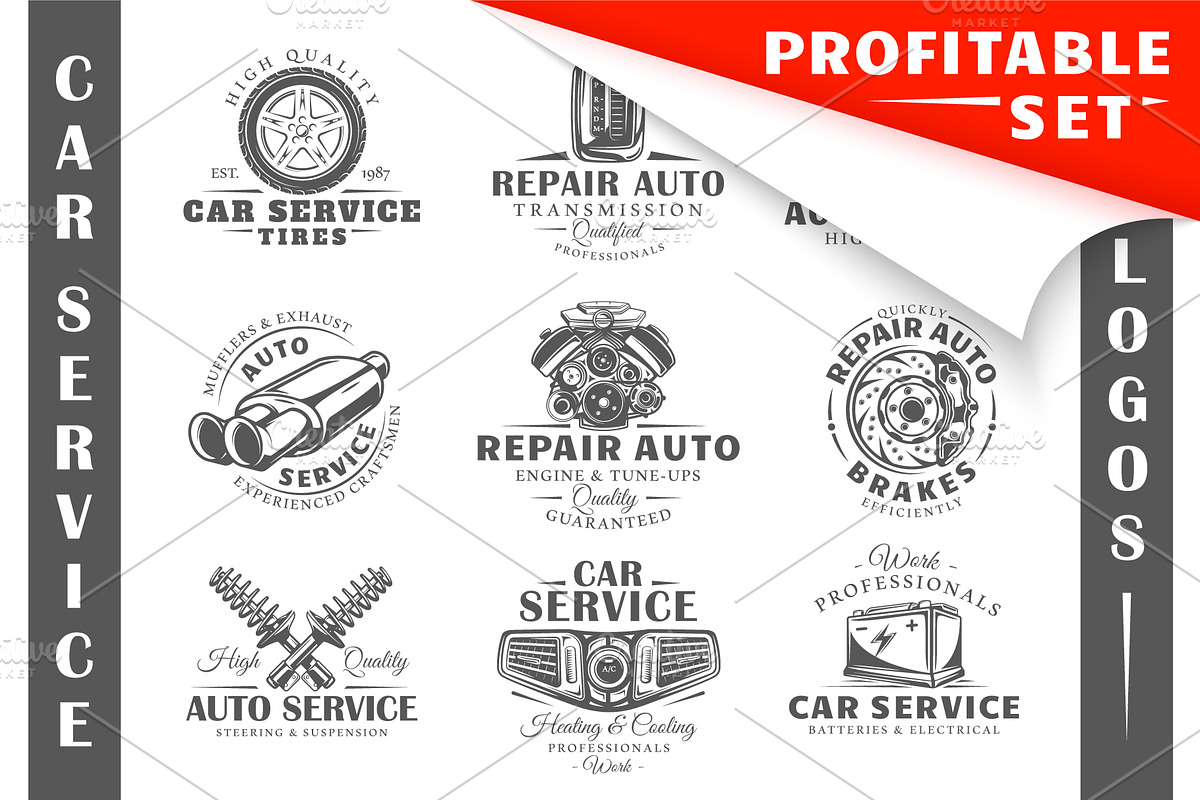 18 Car Service Logos Templates, a Branding & Logo Template by Art Design (Photo 1 of 26)