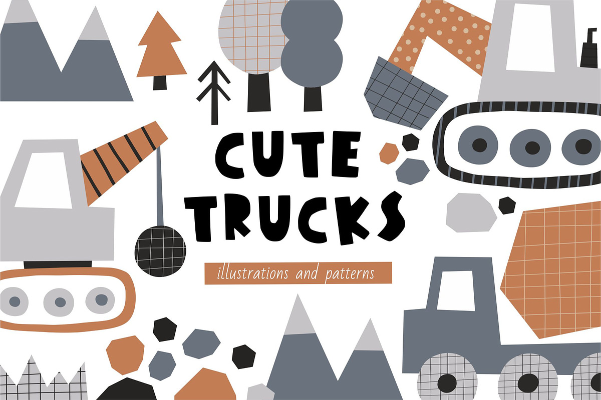 Cute Trucks, a Transportation Illustration by Barkova Nadya (Photo 1 of 7)