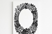 50 Elegant Floral Oval Mirror Frame, a Decorative Illustration by Amazin_art (Thumbnail 6 of 40)