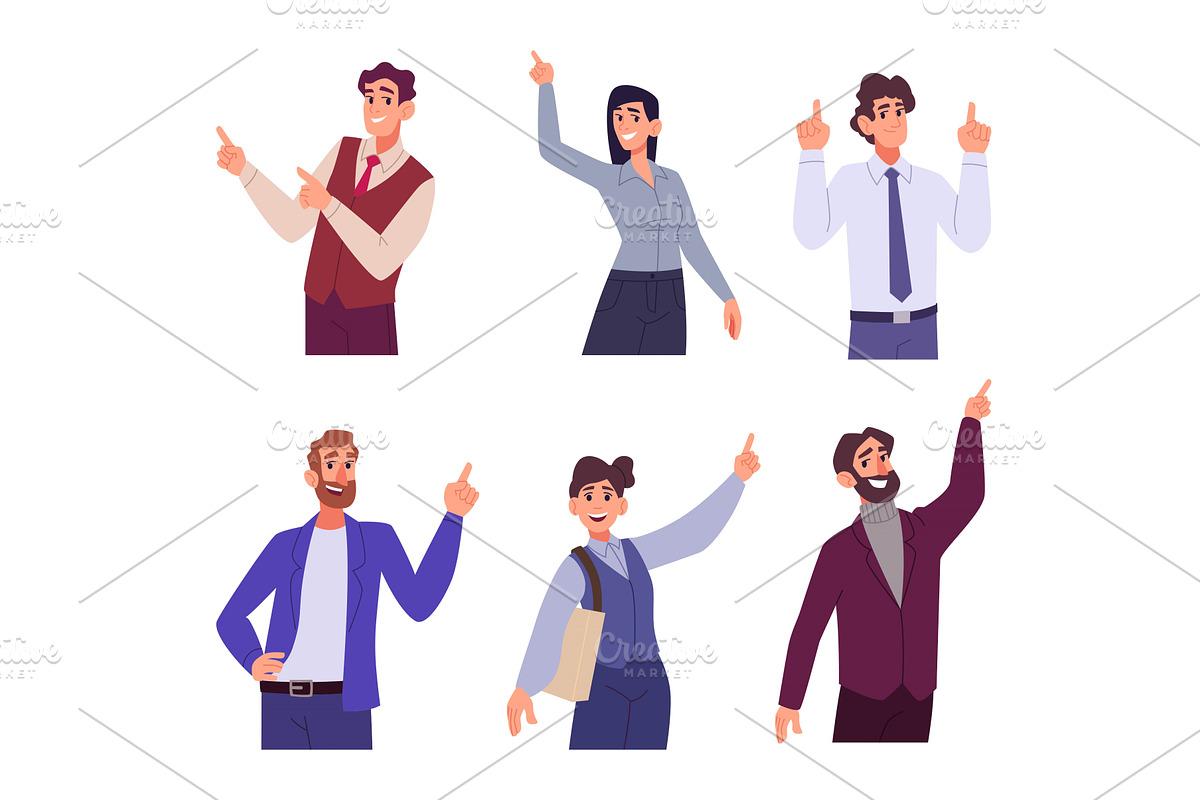 People pointing. Managers or, a Person Illustration by Onyx