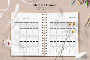 Monthly Planner Two Page Spread