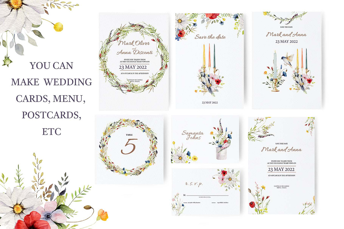 Wildflowers Floral Clipart Set, a Decorative Illustration by anastasiia.art (Photo 8 of 9)