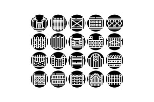 Fence and gate barrier styles icon, an Object Graphic by pikepicture